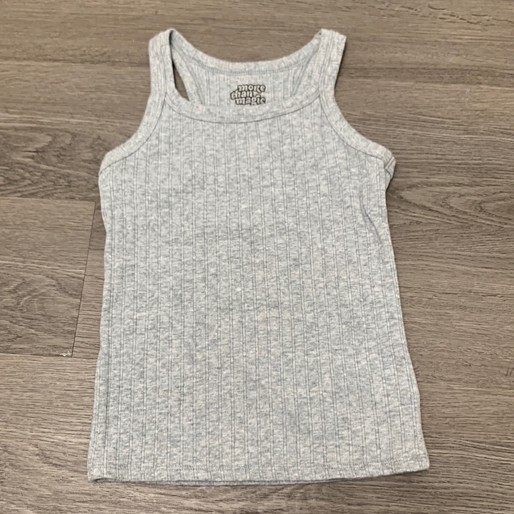 More Than Magic Girls Gray Racer Back Tank Top - size small 6/6x